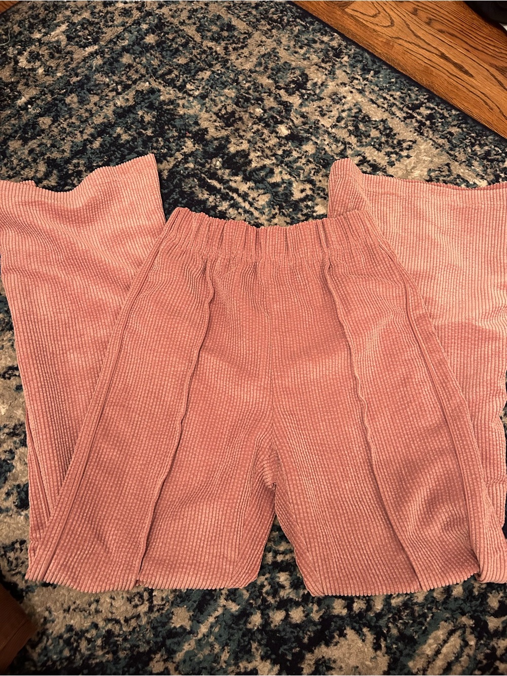 Pink flowy corduroy pants